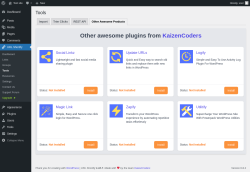 Page screenshot: URL Shortify → Tools → 
				Other Awesome Products            