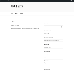 Page screenshot: Test site &ndash; Just another WordPress site