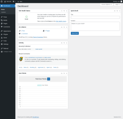 Page screenshot: Dashboard ‹ Test site — WordPress