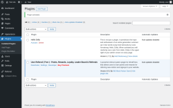Page screenshot: Plugins ‹ Test site — WordPress