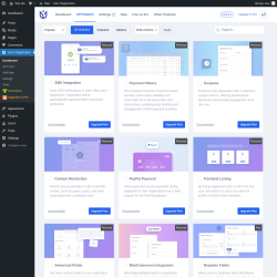 Page screenshot: User Registration &rarr; Extensions
