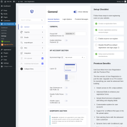 Page screenshot: User Registration &rarr; Settings