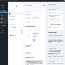 Page screenshot: User Registration &rarr; Settings