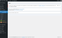 Page screenshot: User Registration & Membership &rarr; Tools