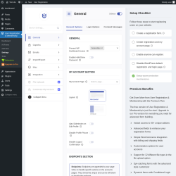 Page screenshot: User Registration & Membership &rarr; Settings