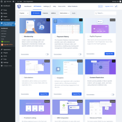 Page screenshot: User Registration & Membership &rarr; Extensions