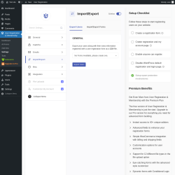 Page screenshot: User Registration & Membership → Settings → 
									
										
  
  
  

									
									
										
											Import/Export										
										
											
										
									
								