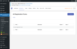 Page screenshot: User Registration & Membership → All Forms