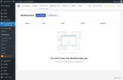 Page screenshot: User Registration & Membership &rarr; Memberships