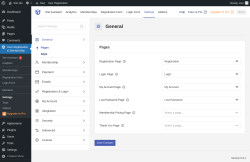 Page screenshot: User Registration & Membership &rarr; Settings