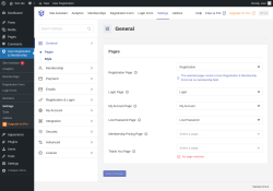 Page screenshot: User Registration & Membership &rarr; Settings