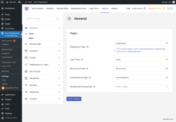 Page screenshot: User Registration & Membership &rarr; Settings