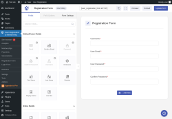 Page screenshot: User Registration & Membership &rarr; Fields