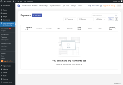 Page screenshot: User Registration & Membership &rarr; Payments