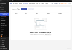 Page screenshot: User Registration & Membership &rarr; Memberships
