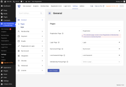 Page screenshot: User Registration & Membership &rarr; Settings