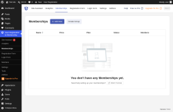 Page screenshot: User Registration & Membership &rarr; Memberships