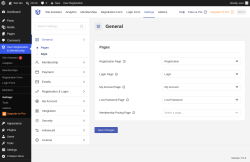 Page screenshot: User Registration & Membership &rarr; Settings