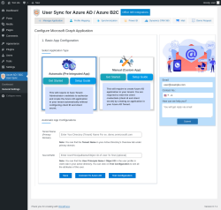Page screenshot: Azure AD / B2C User Sync &rarr; General Settings