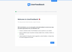 Page screenshot: UserFeedback &rsaquo; Onboarding Wizard