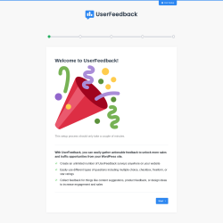 Page screenshot: UserFeedback &rsaquo; Onboarding Wizard