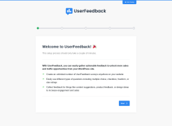Page screenshot: UserFeedback &rsaquo; Onboarding Wizard