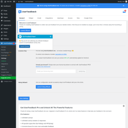 Page screenshot: UserFeedback &rarr; Settings