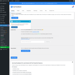 Page screenshot: UserFeedback &rarr; Settings