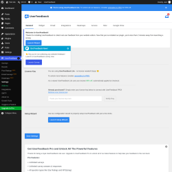 Page screenshot: UserFeedback &rarr; Settings