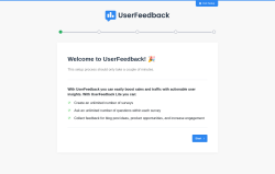 Page screenshot: UserFeedback &rsaquo; Onboarding Wizard