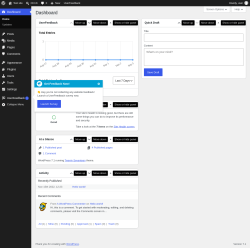 Page screenshot: Dashboard &lsaquo; Test site &mdash; WordPress