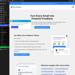 Page screenshot: UserFeedback &rarr; Email Surveys&nbsp;NEW!
