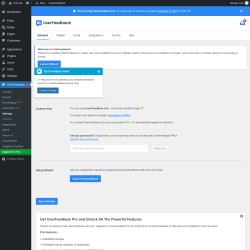 Page screenshot: UserFeedback → Settings