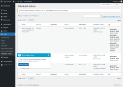Page screenshot: Tools → Scheduled Actions