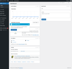 Page screenshot: Dashboard &lsaquo; Test site &mdash; WordPress