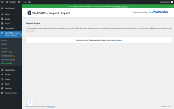 Page screenshot: WebToffee Import Export (Basic) &rarr; Import Logs