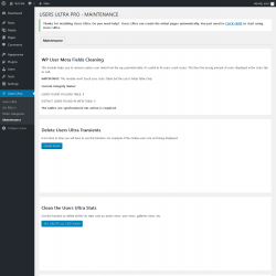 Page screenshot: Users Ultra → Maintenance