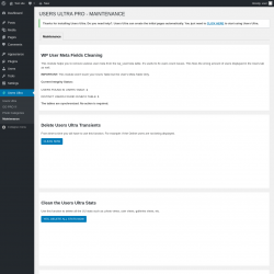Page screenshot: Users Ultra → Maintenance
