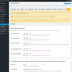 Page screenshot: Users Ultra → Permalinks 