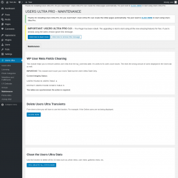 Page screenshot: Users Ultra → Maintenance