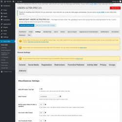 Page screenshot: Users Ultra → Settings