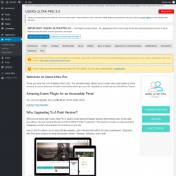 Page screenshot: Users Ultra ‹ Test site — WordPress