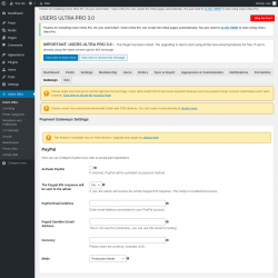Page screenshot: Users Ultra → Gateways