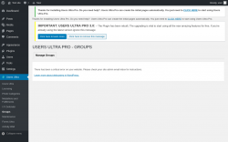 Page screenshot: Users Ultra → Groups