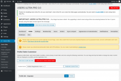 Page screenshot: Users Ultra → Fields