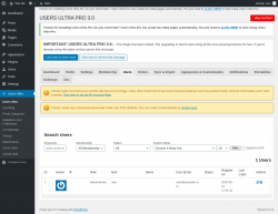Page screenshot: Users Ultra → Users