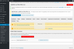 Page screenshot: Users Ultra → Fields