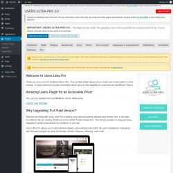 Page screenshot: Users Ultra ‹ Test site — WordPress