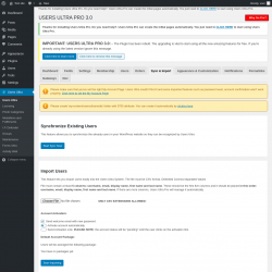 Page screenshot: Users Ultra → Sync & Import