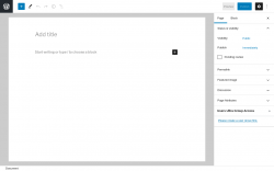 Page screenshot: Add New Page ‹ Test site — WordPress